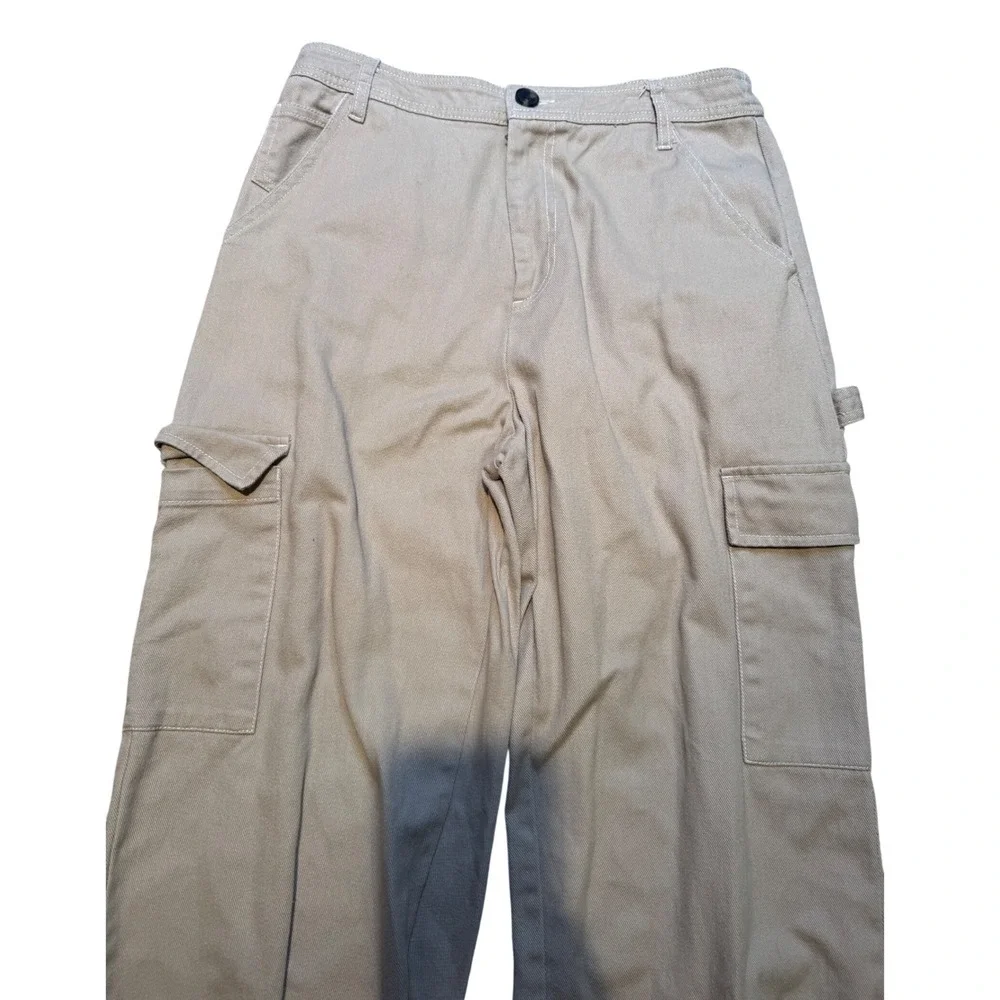 Sandy Liang x Target Tan Khaki Wide Leg Cargo Pants Women Size 4 Cotton Utility - Picture 5 of 11